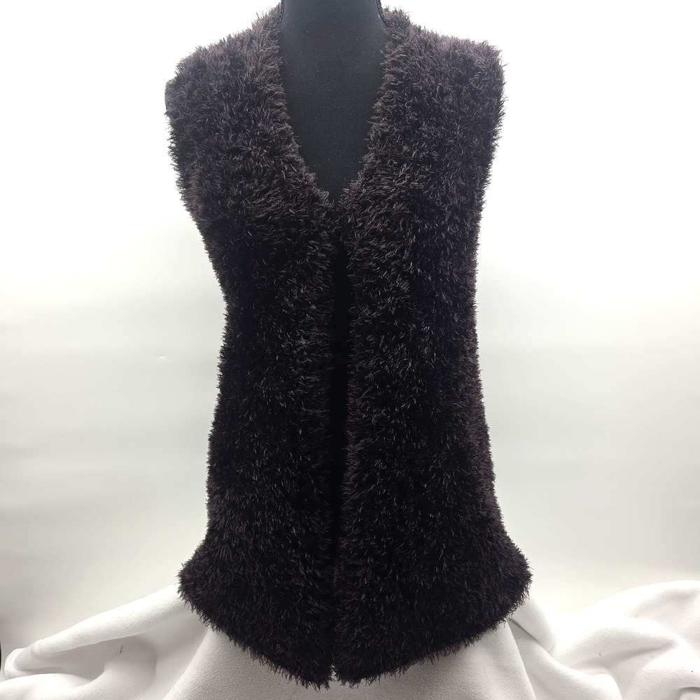 The Posh Vest Brown By Noelle Acrylic & Poly One Size Rib Back 30" L
